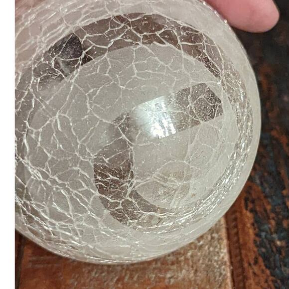 Crackle Christmas Ornament with Brass Top - Picture 3 of 6